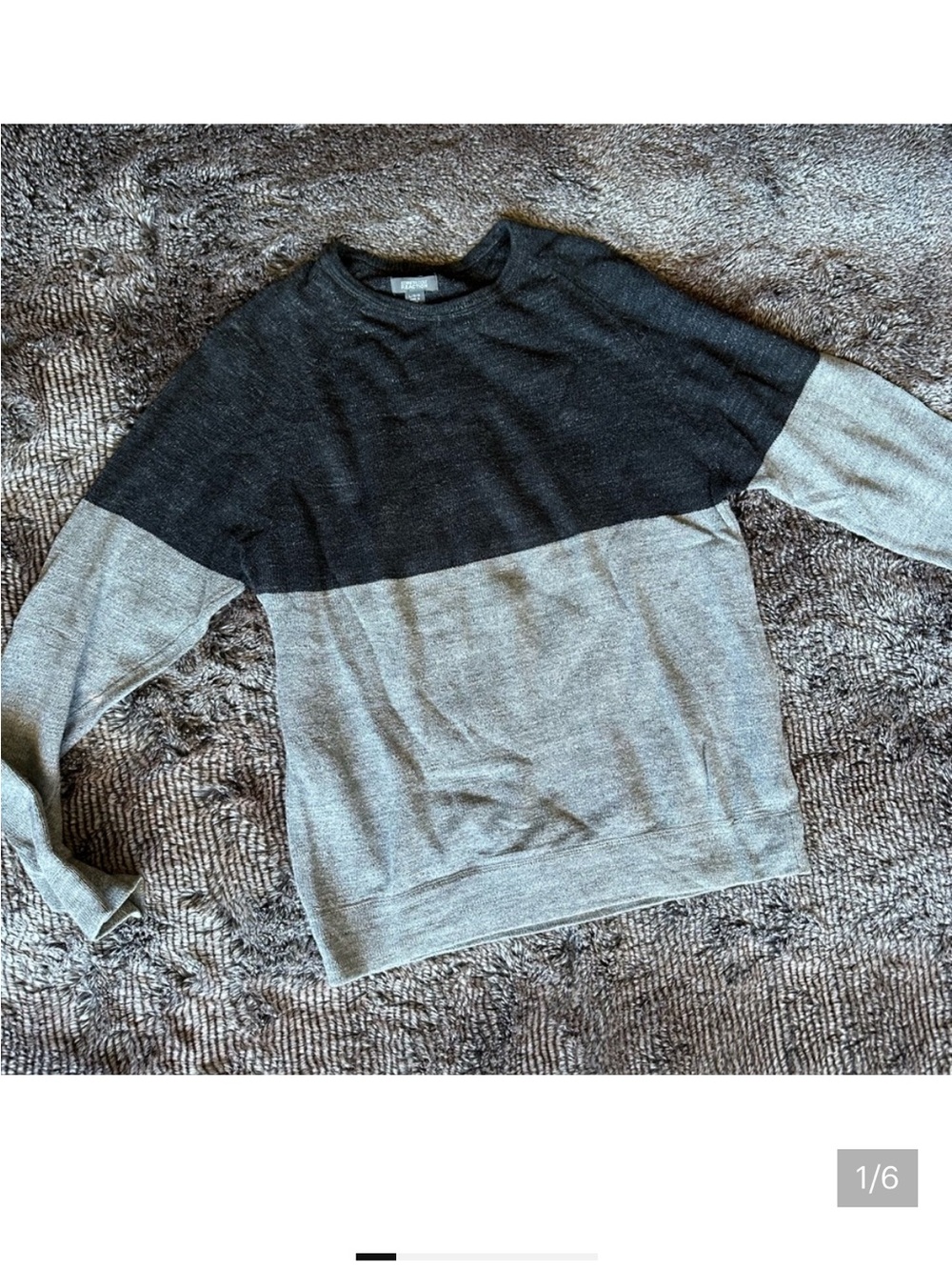 Kenneth Cole Reaction Men's Two-Tone Crewneck Sweater - Black and Light Gray